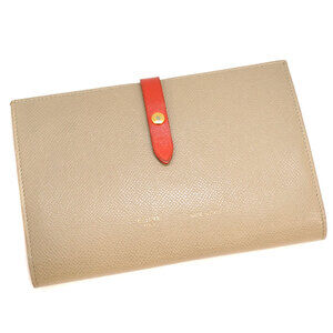 Celine Multi Function Bi Fold Leather Wallet Greige Red